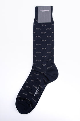 RRP€29 ZEGNA Mid Calf Socks One Size Iconic Triple X Logo Intarsia Made in Italy gallery photo number 1