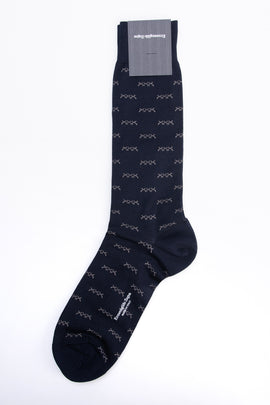 RRP€29 ZEGNA Mid Calf Socks One Size Iconic Triple X Logo Intarsia Made in Italy