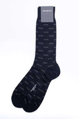 RRP€29 ZEGNA Mid Calf Socks One Size Iconic Triple X Logo Intarsia Made in Italy gallery photo number 2