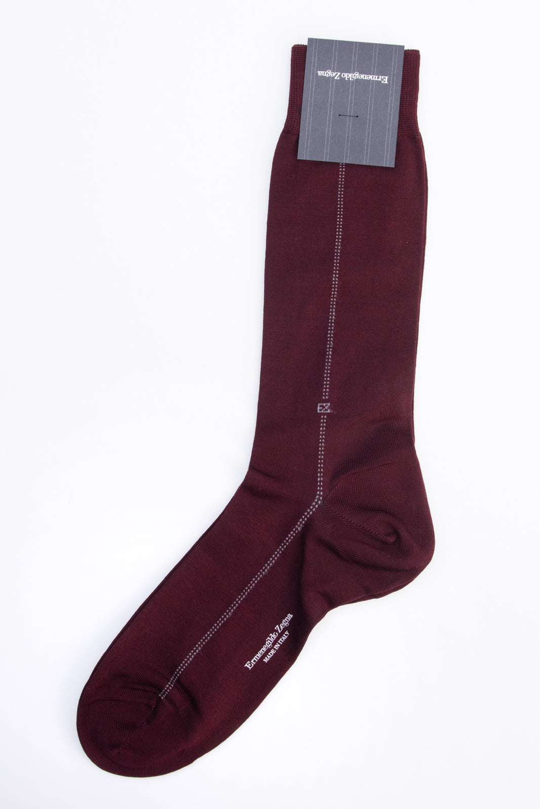 RRP€29 ZEGNA Mid Calf Socks One Size Pinstripe Intarsia Coated Logo gallery main photo
