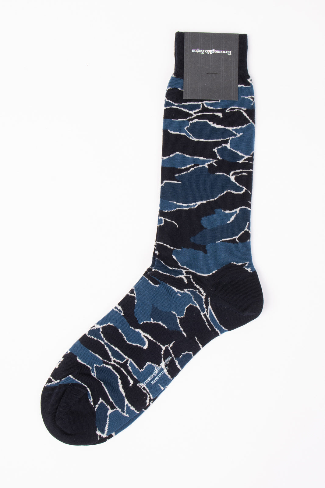 RRP€38 ZEGNA Mid Calf Socks One Size Camouflage Coated Logo Made in Italy gallery main photo