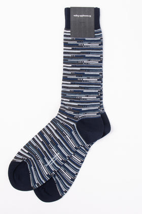 RRP€29 ZEGNA Mid Calf Socks One Size Building Lines Made in Italy gallery photo number 2