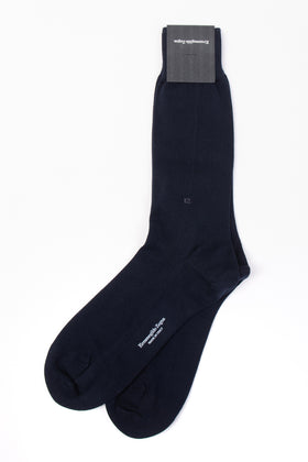 RRP€33 ZEGNA Mid Calf Socks One Size Organic Cotton EZ Logo Made in Italy gallery photo number 2