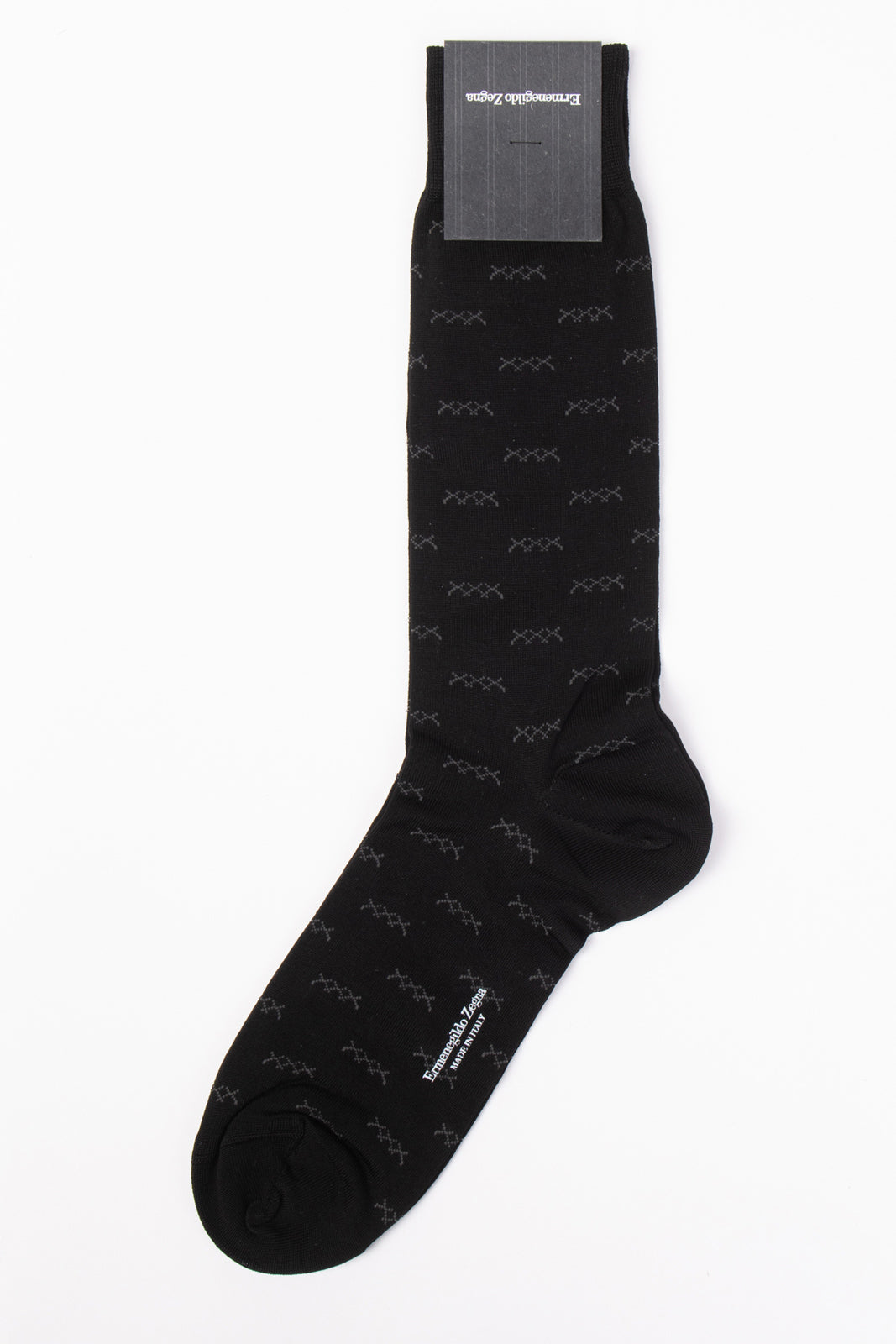 RRP €29 ZEGNA Mid Calf Socks One Size Iconic Triple X Pattern Made in Italy gallery main photo
