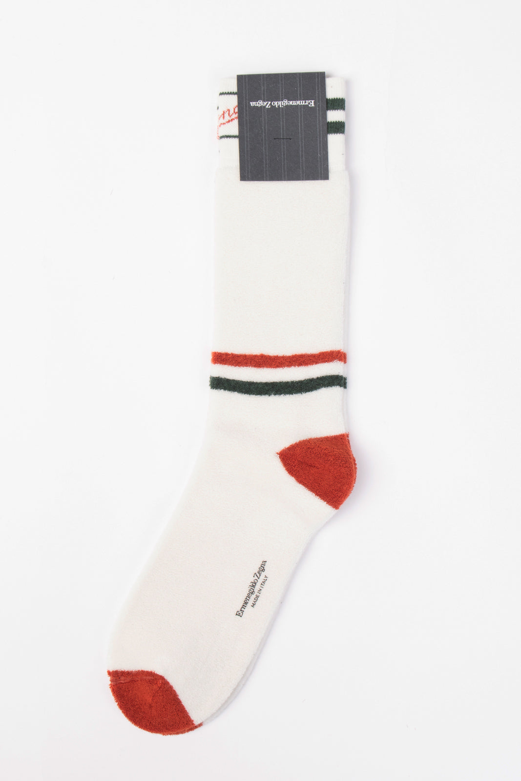 RRP€33 ZEGNA Mid Calf Socks One Size Sport Vintage Intarsia Logo Made in Italy gallery main photo