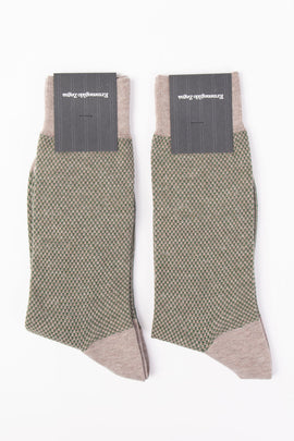 RRP €58 ZEGNA 2 PACK Mid Calf Socks One Size Colored Piquet Made in Italy