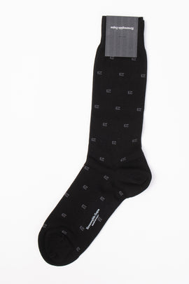 RRP €29 ZEGNA Mid Calf Socks One Size Iconic EZ Logo Detail Made in Italy