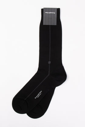 RRP €29 ZEGNA Mid Calf Everyday Socks One Size Black Coated Logo Made in Italy gallery photo number 2