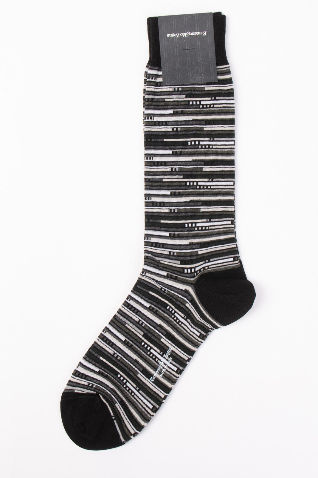 RRP€29 ZEGNA Mid Calf Socks One Size Building Lines Egyptian Cotton gallery main photo