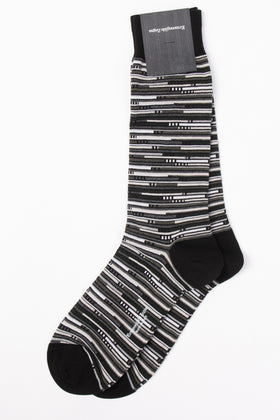 RRP€29 ZEGNA Mid Calf Socks One Size Building Lines Egyptian Cotton gallery photo number 2