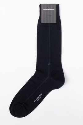 RRP €29 ZEGNA Mid Calf Socks One Size Navy Blue Made in Italy