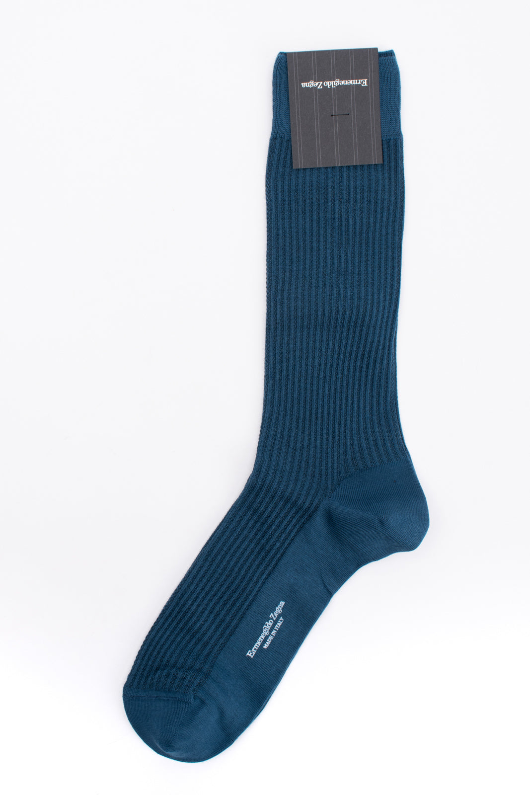 RRP €29 ZEGNA Mid Calf Socks One Size Cable Knit Coated Logo Made in Italy gallery main photo