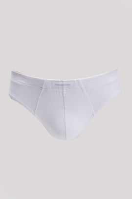 RRP €45 ZEGNA Micromodal Briefs US/UK38 EU48 M White Logo Patch Made in Italy
