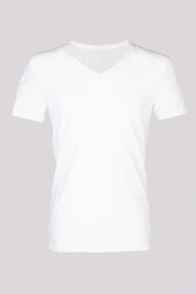 RRP €60 ZEGNA T-Shirt US/UK42 EU52 XL White Short Sleeve V-Neck Made in Italy gallery photo number 1