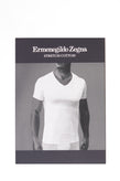 RRP €60 ZEGNA T-Shirt US/UK42 EU52 XL White Short Sleeve V-Neck Made in Italy gallery photo number 6
