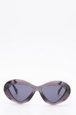 RRP€185 MOSCHINO MOS076/S Oval Butterfly Sunglasses Triangle Lenses Transparent gallery photo number 1