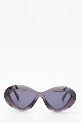 RRP€185 MOSCHINO MOS076/S Oval Butterfly Sunglasses Triangle Lenses Transparent