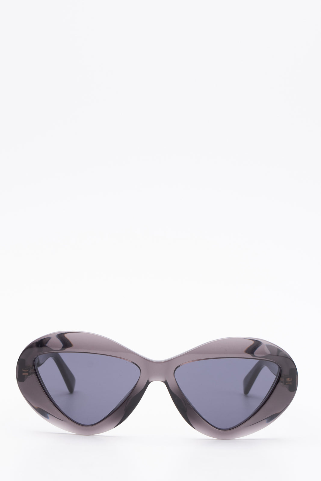 RRP€185 MOSCHINO MOS076/S Oval Butterfly Sunglasses Triangle Lenses Transparent gallery main photo