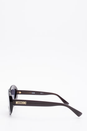 RRP€185 MOSCHINO MOS076/S Oval Butterfly Sunglasses Triangle Lenses Transparent gallery photo number 3