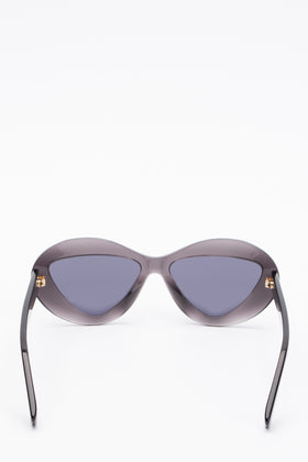 RRP€185 MOSCHINO MOS076/S Oval Butterfly Sunglasses Triangle Lenses Transparent gallery photo number 4