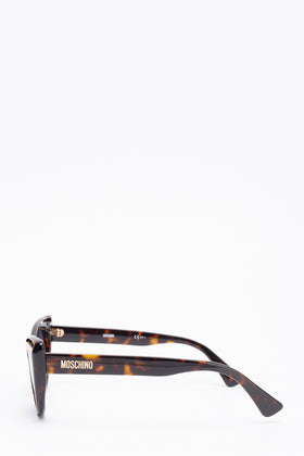RRP€260 MOSCHINO MOS036/S Cat Eye Sunglasses Tortoiseshell Cut Out Glossy Frame gallery photo number 3