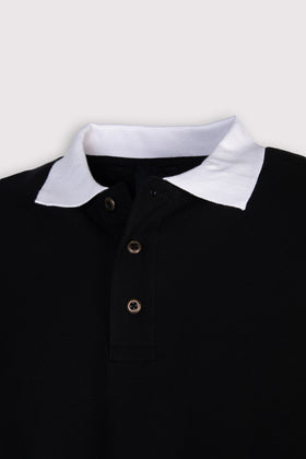 JOHN RICHMOND Pique Cotton Polo Shirt Size L Half Button Logo Contrast Collar gallery photo number 7