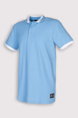 JOHN RICHMOND Pique Polo Shirt Size L Logo Patch Stretch Half Button Collared