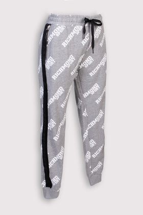 JOHN RICHMOND SS23 Sweat Trousers US38 IT48-50 M Contrast Stripes Coated Logo gallery photo number 1