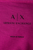 ARMANI EXCHANGE T-Shirt Top Size XS Pink Dipped Hem Glitter Coated Logo Back gallery photo number 6