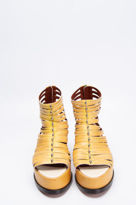 RRP €550 MISSONI Leather Gladiator Sandals US9.5 EU39.5 UK6.5 Platform Zipped