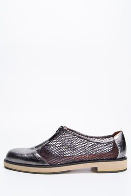 RRP €320 MISSONI Leather & Mesh Flat Shoes US11 EU41 UK8 Metallic Made in Italy
