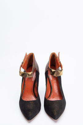 RRP €340 MISSONI Leather Court Shoes US8 EU38 UK5 Wood Imitation Ankle Strap