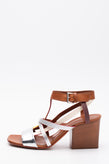RRP€720 MISSONI Leather T-Strap Sandals US9 EU39 UK6 Heel Metallic Made in Italy gallery photo number 2