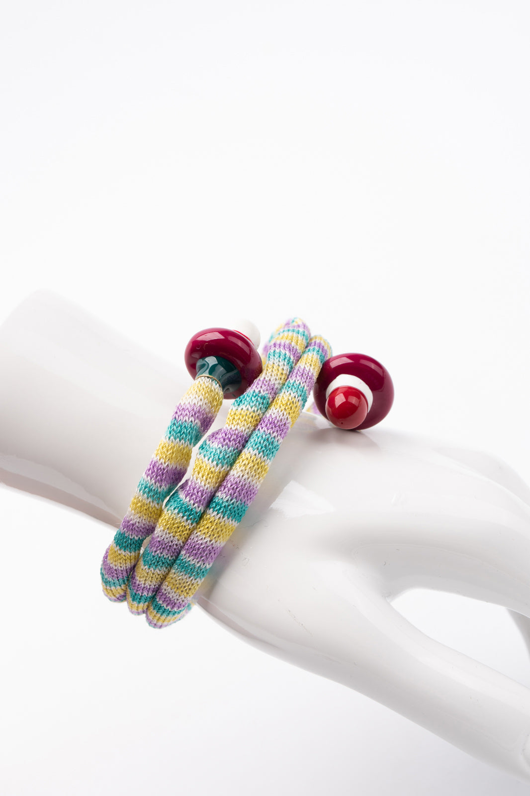 RRP€565 MISSONI Crochet Wrap Around Bracelet Enamel Embellishment Made in Italy gallery main photo