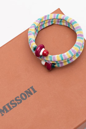RRP€565 MISSONI Crochet Wrap Around Bracelet Enamel Embellishment Made in Italy gallery photo number 12