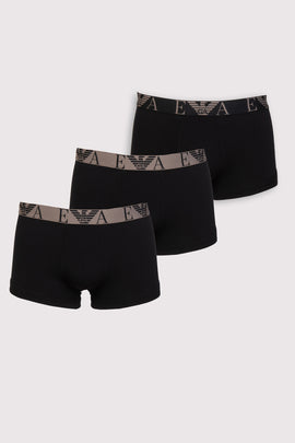 RRP €60 EMPORIO ARMANI 3 PACK Boxer Trunks US40 IT50 L Branded Waistband