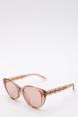 RRP€330 JIMMY CHOO ELSIE/F/S Butterfly Sunglasses Tinted Transparent Glittered