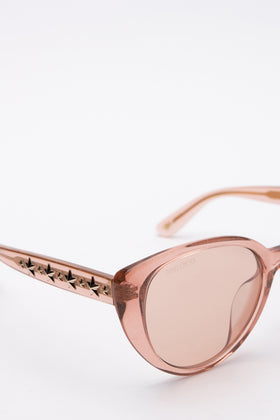 RRP€330 JIMMY CHOO ELSIE/F/S Butterfly Sunglasses Tinted Transparent Glittered gallery photo number 6
