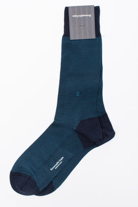RRP€29 ZEGNA Mid Calf Socks One Size Norda Iconic Two Tone Design Made in Italy