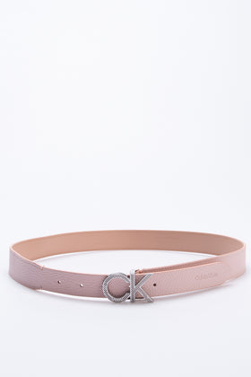 CALVIN KLEIN Leather Belt Size 90/36 Pink Grainy Re-Lock Mesh Blank Buckle gallery photo number 2