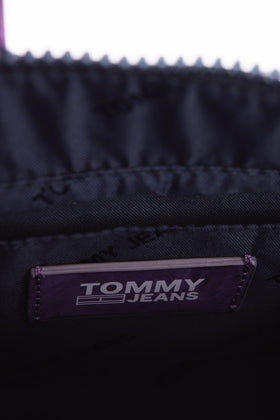 TOMMY JEANS Tote Shoulder Bag Varnished PU Leather Zipped Mirrored Metallic gallery photo number 7