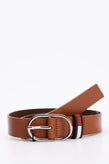 TOMMY JEANS Smooth Leather Belt Size 80/32 Logo Loop Pin Buckle Closure gallery photo number 1