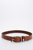 TOMMY JEANS Smooth Leather Belt Size 80/32 Logo Loop Pin Buckle Closure gallery photo number 2