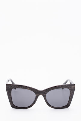 RRP€199 JOHN RICHMOND RIS007 Square Cat Eye Sunglasses HANDMADE Glitter Frame