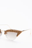 RRP€259 BORBONESE DEMON Cat Eye Sunglasses OP Suede Leather Anti-Reflective gallery photo number 5