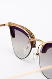 RRP€259 BORBONESE DEMON Cat Eye Sunglasses OP Suede Leather Anti-Reflective gallery photo number 9