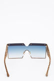 RRP€279 BORBONESE UNIVERSO Square Shield Sunglasses OP Suede Leather Mirrored gallery photo number 4