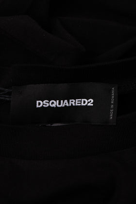 RRP €200 DSQUARED2 T-Shirt Size XL Black Print Logo Short Sleeves Round Collar gallery photo number 3