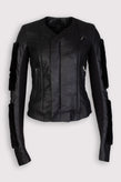 RRP €2586 RICK OWENS SISYPHUS Leather Jacket IT42 US6 M Mink Fur & Wool Inserts gallery photo number 1
