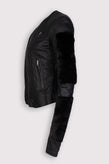 RRP €2586 RICK OWENS SISYPHUS Leather Jacket IT42 US6 M Mink Fur & Wool Inserts gallery photo number 2